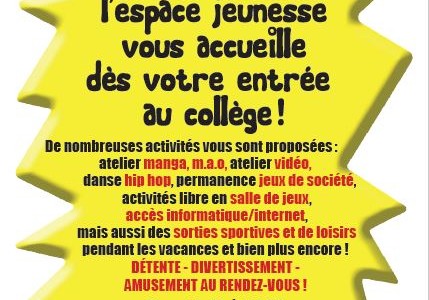 Capture affiche collège espace jeunesse
