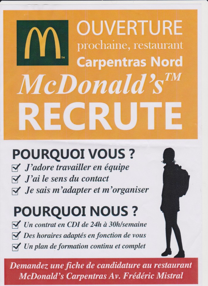 offre d'emploi Macdo 001